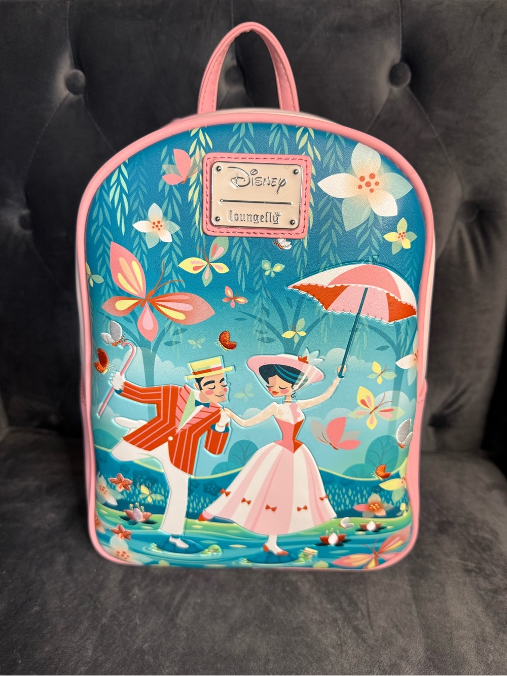 Disney Loungefly Mary Poppins Mini Backpack - Teal & Pink rare collectible